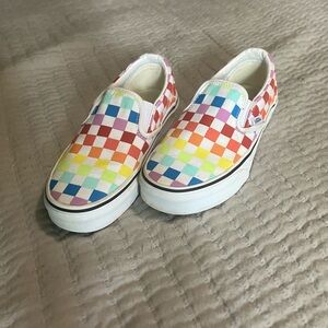 Vans Kids Multicolor Checkered Slip-On Sneakers